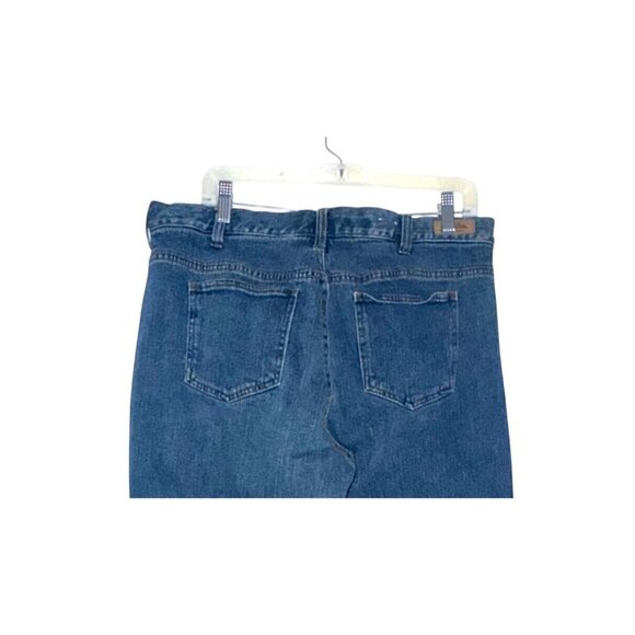 Cabelas Casuals Blue Denim Jeans Size 18  With Plaid Lining & Rolled Cuffs - Picture 7 of 10